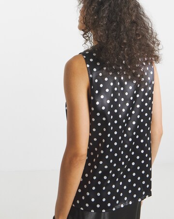 Simply Be Polka Dot Satin Tie Front Waistcoat
