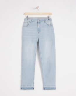Anise Marguarite Bleach Wash Release Hem Straight Leg Jean