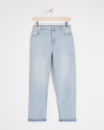 Anise Marguarite Bleach Wash Release Hem Straight Leg Jean