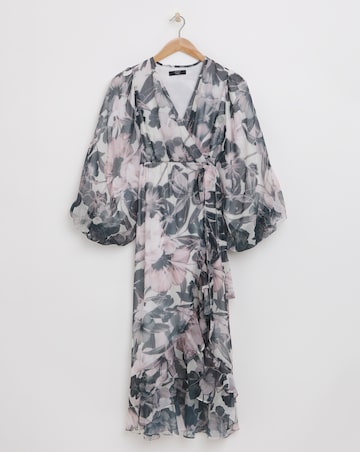 Joanna Hope Maxi Wrap Dress With Ruffles