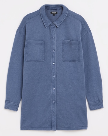 Denim Blue Jersey Shacket