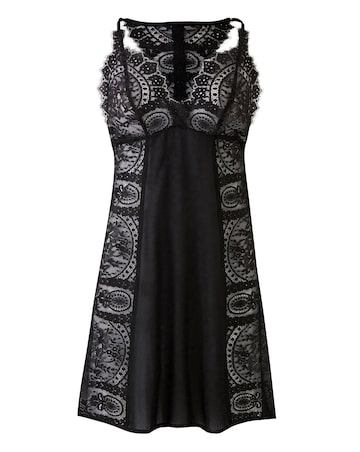 Figleaves Curve Adore Chiffon Chemise - Black