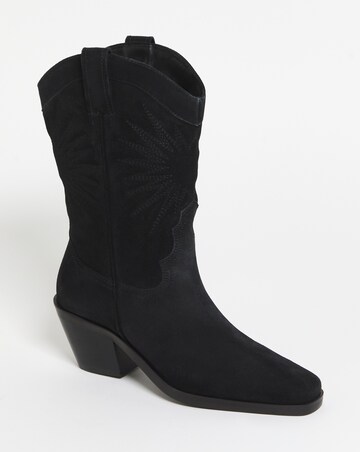 Maeve Suede Western Cowboy Calf Boots - Extra Wide Fit (EEE) & Standard Calf