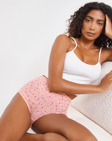 Pretty Secrets 7 Pack Full Fit Brief Knickers - Pink Hearts