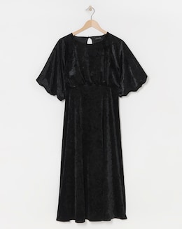 Crushed Velvet Midi Tea Dress