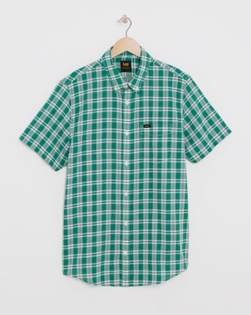 Lee Button Down Short Sleeve Shirt - Green