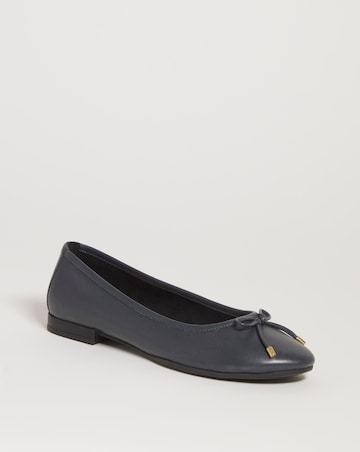 Talia Leather Ballerina Shoes - Wide Fit (E)
