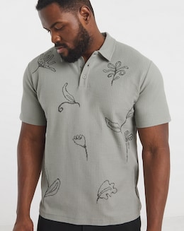Jack &amp; Jones Premium Leon Floral Printed Polo - Natural