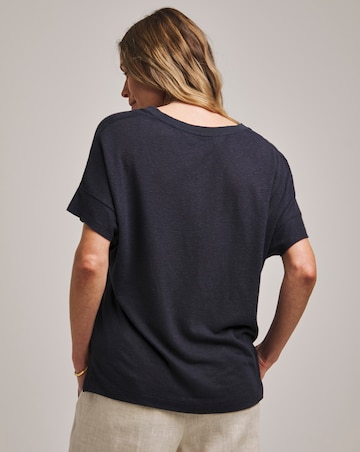 Anthology Navy Linen V-Neck T-Shirt