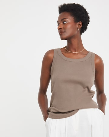 Pure Cotton Brown Racer Vest