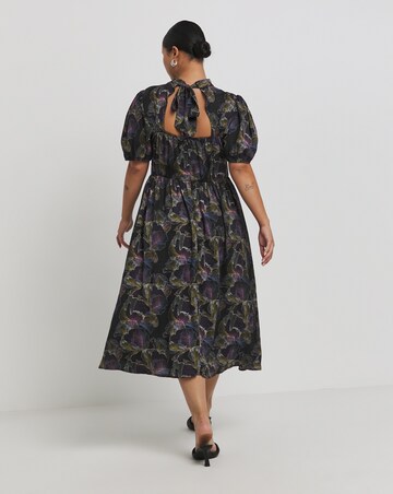 Lovedrobe High Neck Split Front Midi Dress