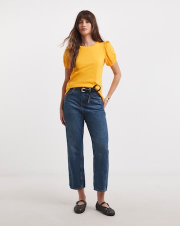 Orange Volume Sleeve Top