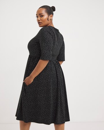 Spot Print Supersoft Jersey Pocket Midi Dress