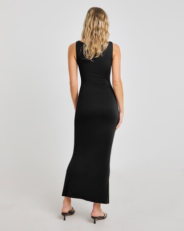 TALA 365 Ruched Side Boat Neck Maxi Dress