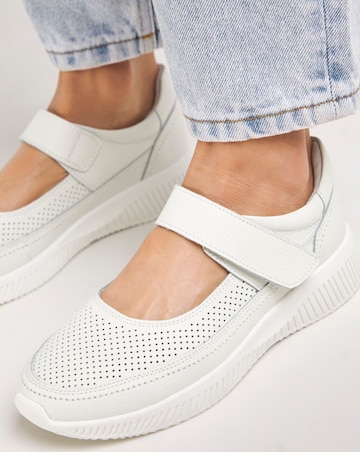 Rochelle Leather Bar Trainers - Wide Fit (E)