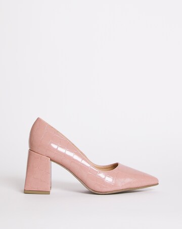 Croc Heeled Shoe - Wide Fit (E)