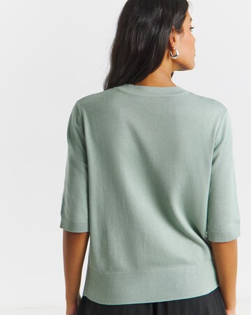 Mint Soft Touch Half Sleeve Cardigan