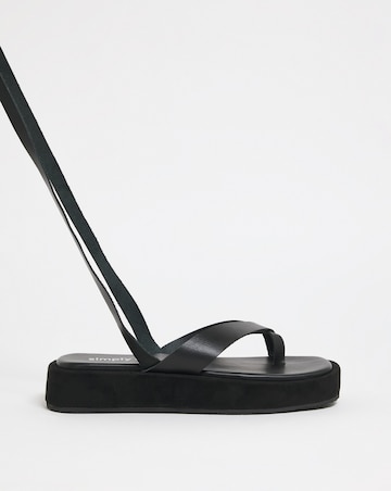 Faye Toe Post Ankle Tie Flatform Sandals - Extra Wide Fit (EEE)