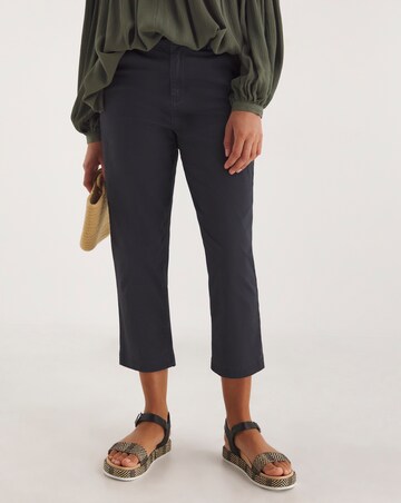 Navy Stretch Chino Cropped Trousers