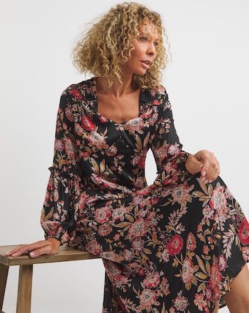 Joanna Hope Shirred Detail Satin Maxi Dress