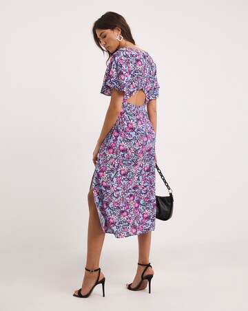 French Connection Fotini Delph Cut Out Back Dress