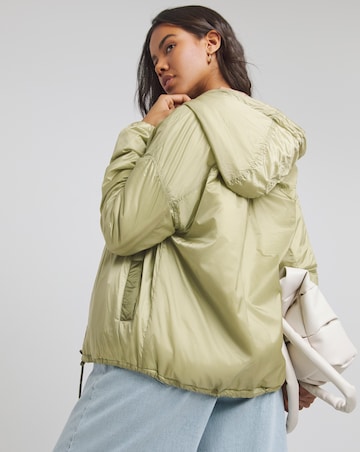 Sage Quilt Lined Parachute Bomber Jacket