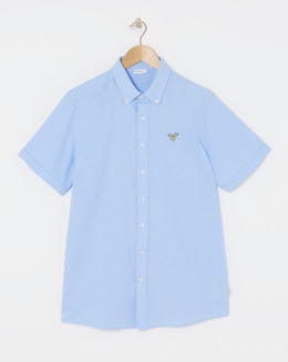 Voi Plain Oxford Short Sleeve Shirt Long Length