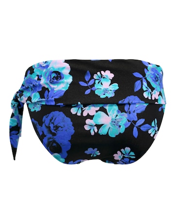 Pour Moi Portofino Foldover Tie Bikini Brief Black Floral