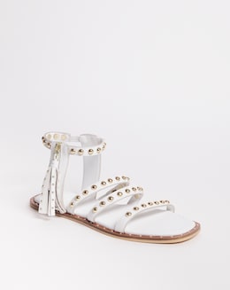 Leather Sandal with Tassle Detail E Fit