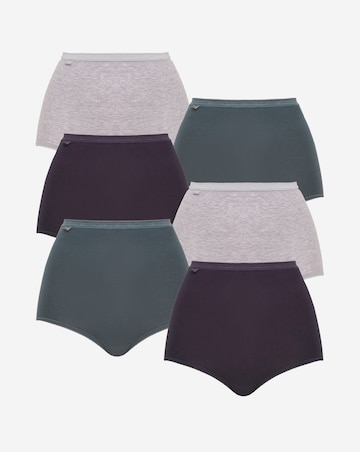 Sloggi (6 Pack) Cotton Basic Maxi Knickers Dark Combi