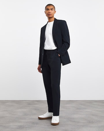 Navy Textured Patch Pocket Reg Fit Suit Jacket