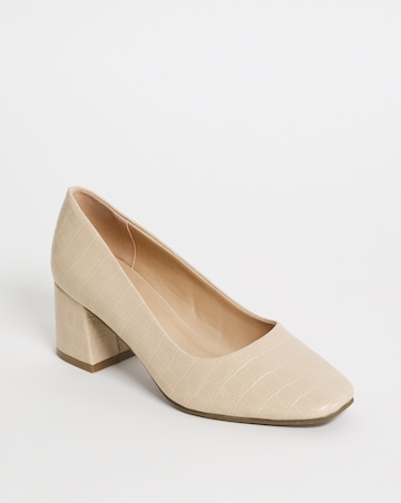Block Heel Court Shoe E Fit