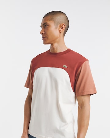 Lacoste Short Sleeve Colourblock T-Shirt - Burnt Orange