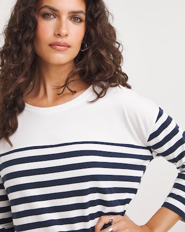 Stripe 3/4 Length Sleeve T-Shirt