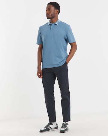 BOSS Short Sleeve Printed Collar Polo - Blue