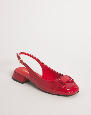 Everly Snaffle Trim Slingback Shoes Wide E Fit