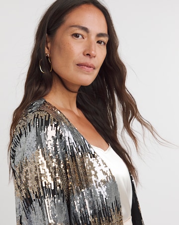 Sequin Ombre Zig Zag Kimono