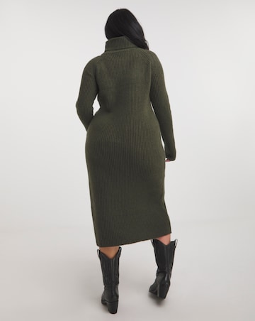 Nobody's Child Rib Roll Neck Midi Dress