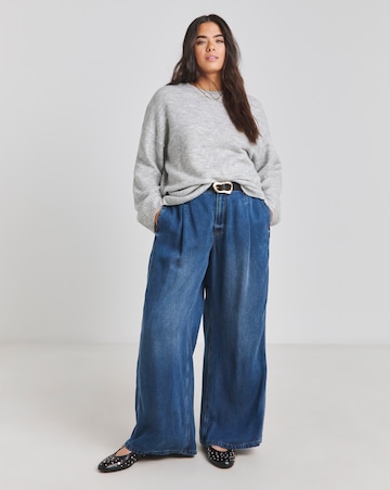 Simply Be Grey Crew Neck Knitted Jumper