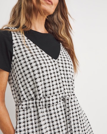 Check Jersey Pinafore Dress