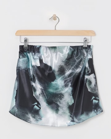 Abstract Print Satin Bandeau Top