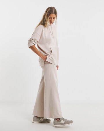 Simply Be Stone Reverse Loop Back Detail Wide leg Jogger