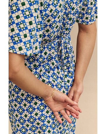 Nobody's Child Blue Geometric Dee Dee Midi Dress