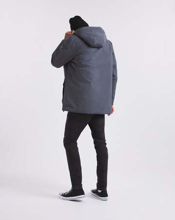 Grey Clean Padded Hooded Jacket