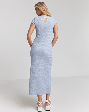 Simply Be Blue Textured Jersey Column Dress