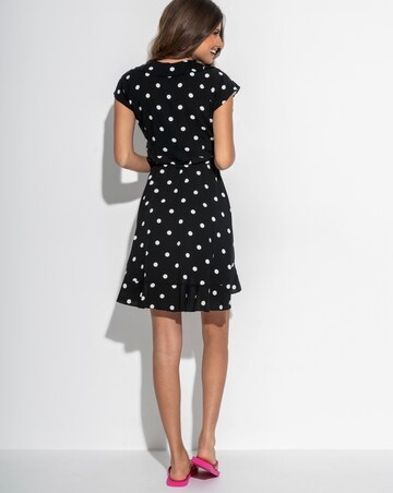 Pour Moi Getaway Frill Wrap Beachdress Black/White