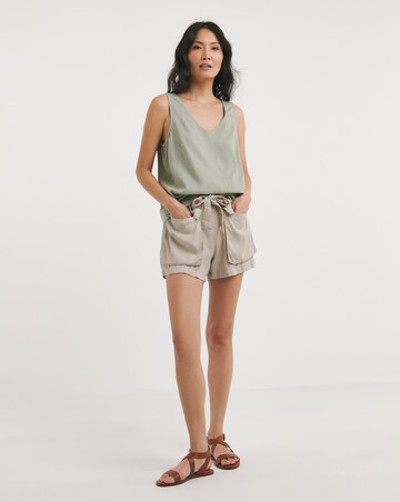 Linen V Neck Vest Top