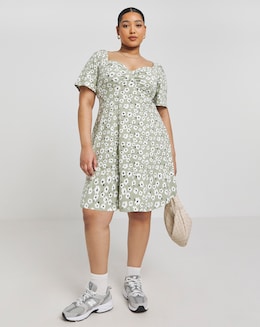 Simply Be Supersoft Jersey Knot Front Skater Dress