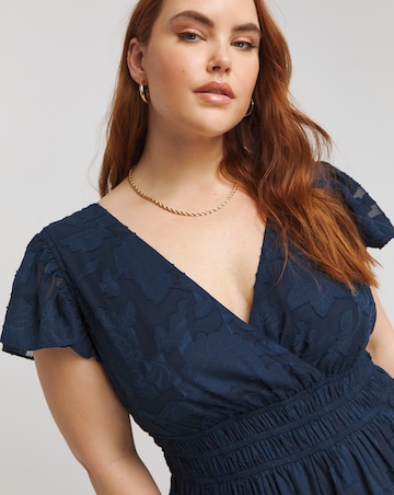 Lovedrobe Devore Flutter Sleeve Maxi Dress
