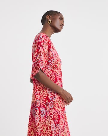 Textured Crinkle Overhead Midi Kaftan Dress